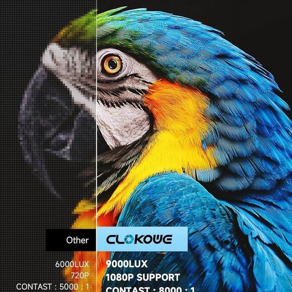 CLOKOWE Portable Movie Mini Projector MSRP $75 Tested in Working Order - Picture 4 of 10